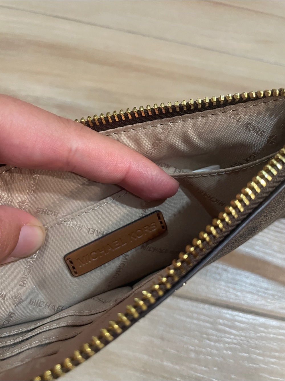 Michael Kors Brown Monogram Wristlet Clutch - Picture 5 of 8